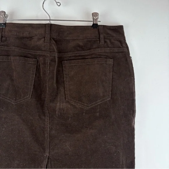 Charter Club Women's Vintage Corduroy Velvet Brown Pencil Skirt 12 Work Classic - Picture 4 of 9
